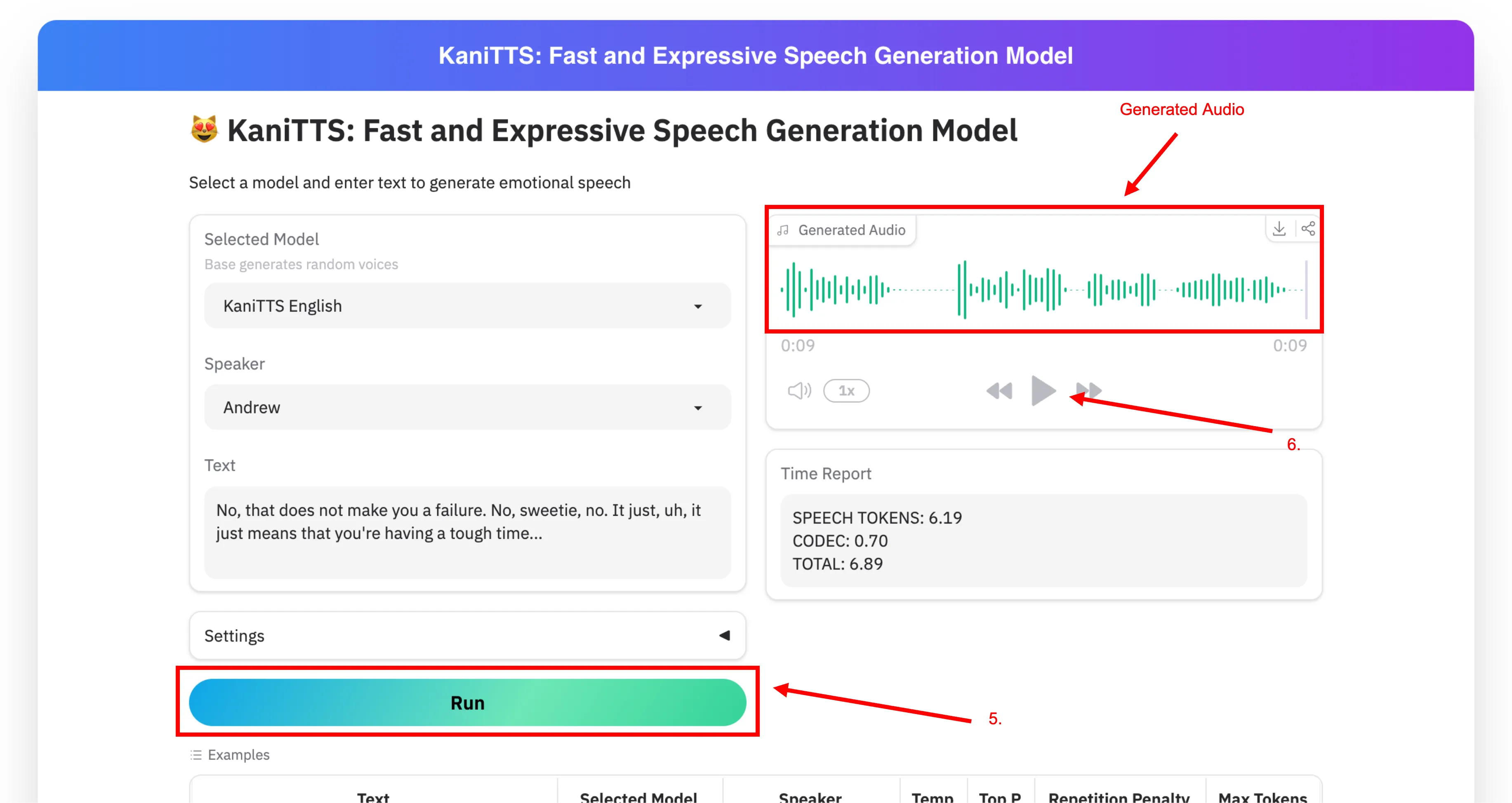 Step 3: Generate Audio